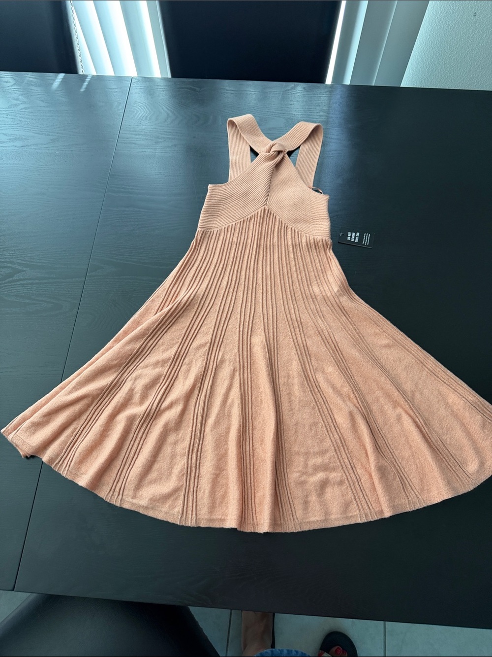Express - Knit Cross-Back Midi Dress in Dusty Orange